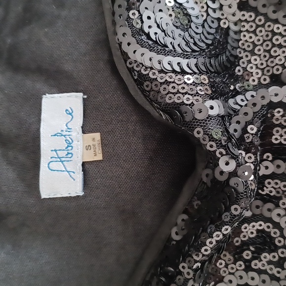 Abbeline SEQUINED Black Mini Skirt Small - Picture 5 of 6